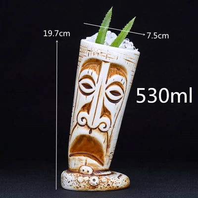 400ml Tiki Mugs Cocktail Cup Beer Wine Mug Ceramic Tiki Mugs Art Crafts Creative Hawaii Mugs